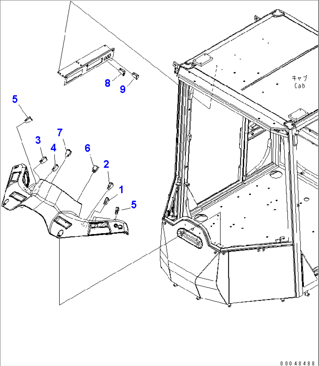 ROPS CAB (SWITCH)(#55001-)