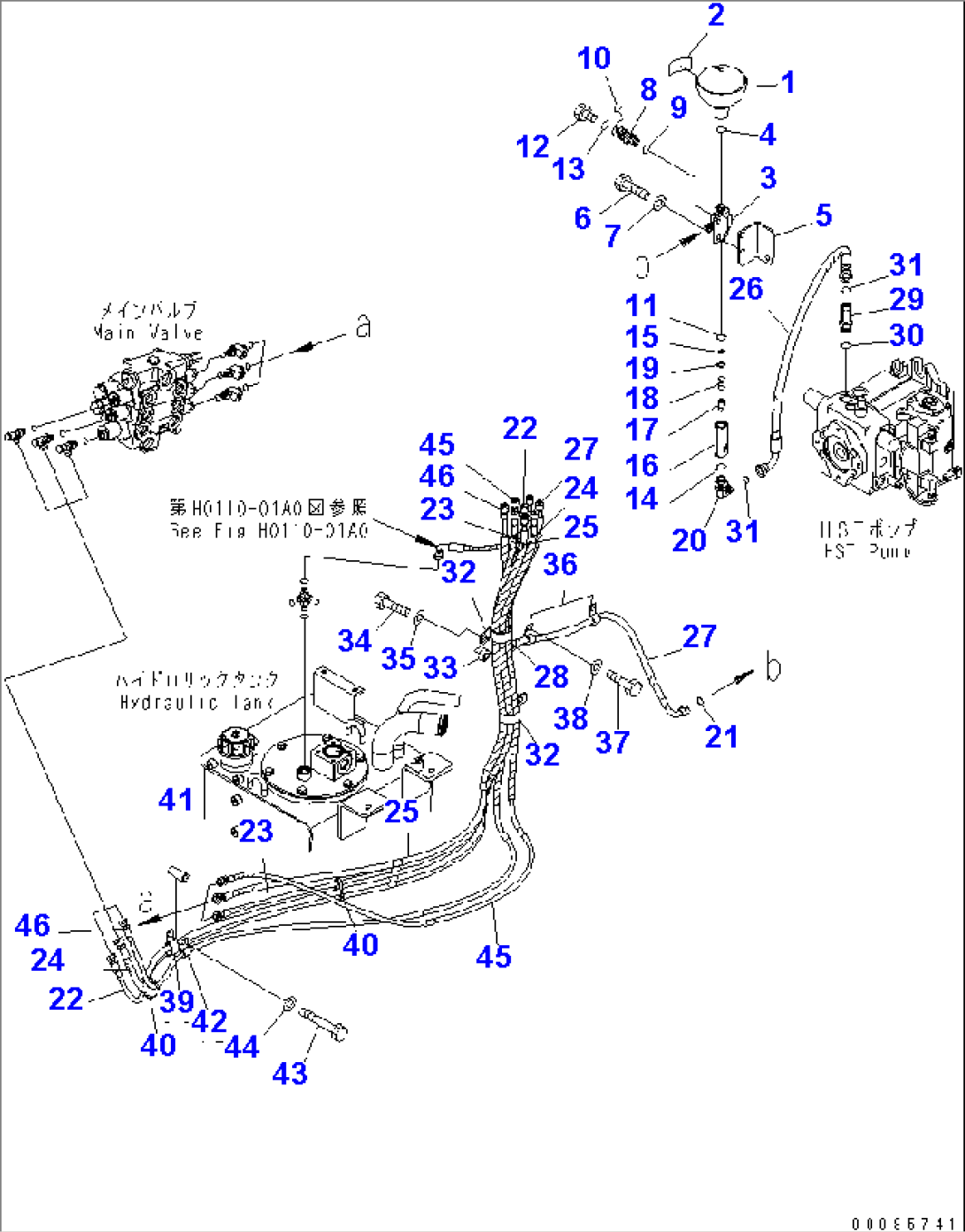 HYDRAULIC PIPING (ACCUMULATOR) (FOR 3-SPOOL VALVE AND WIDE CORE RADIATOR)(#70001-)