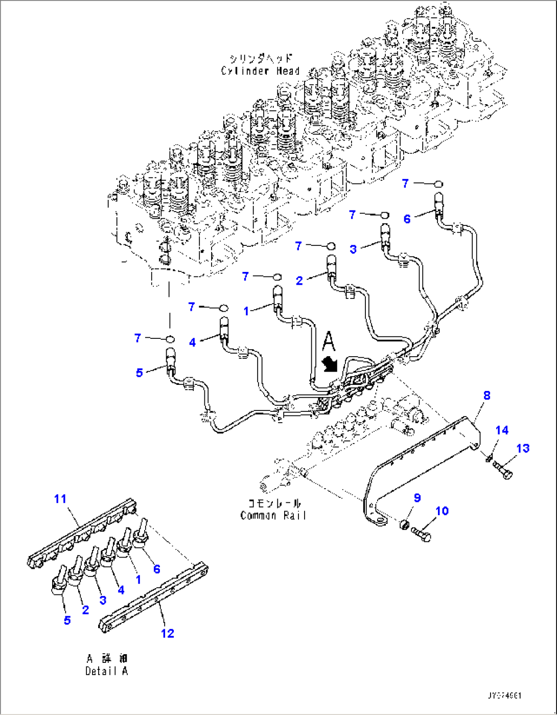 Fuel Supply Pump Bracket and Piping, Injection Piping (#830235-)