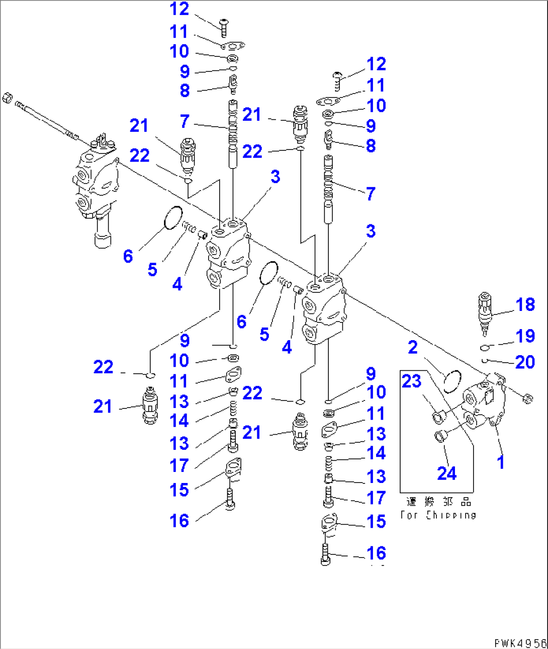 3-SPOOL CONTROL VALVE (1/2) (FOR BUCKET POSITIONER)(#11270-)