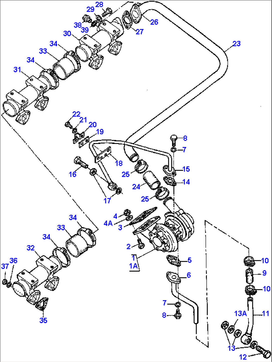 INTAKE MANIFOLD, TURBOCHARGER, D963 TC TURBO