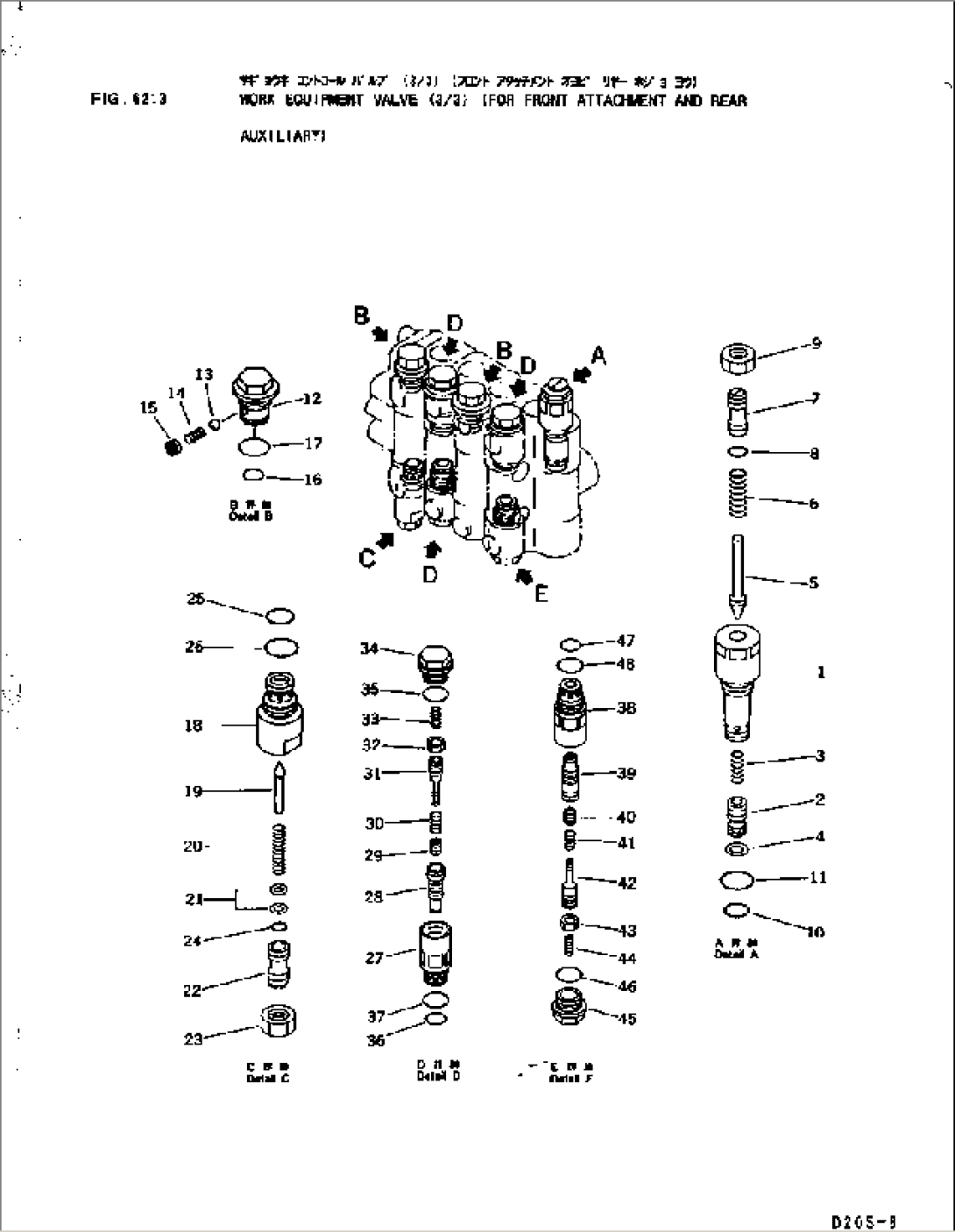 WORK EQUIPMENT VALVE (3/3) (FOR FRONT ATTACHMENT AND REAR AUXILIARY)