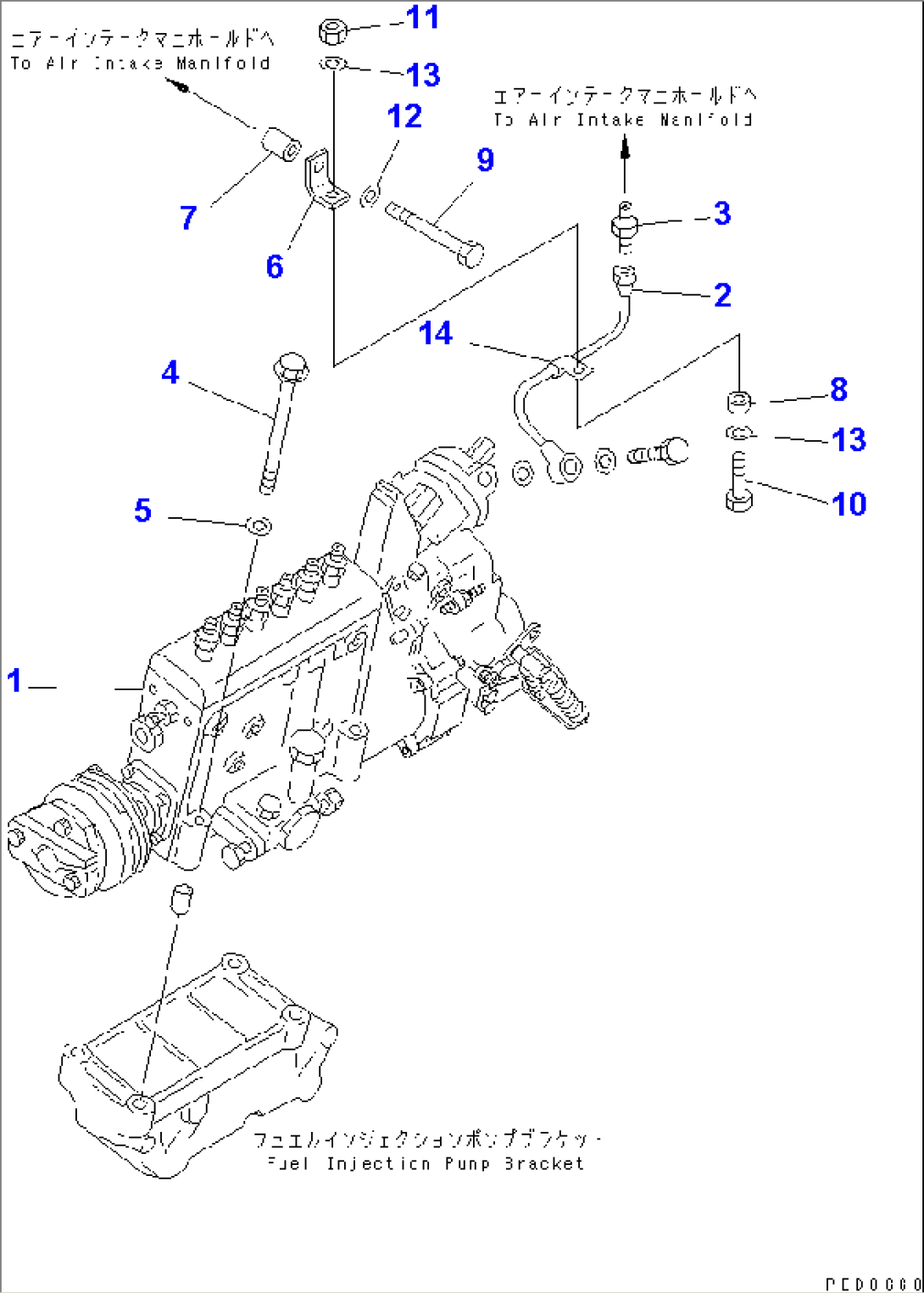FUEL INJECTION PUMP MOUNTING (HIGH ALTITUDE SPEC.)(#22653-)