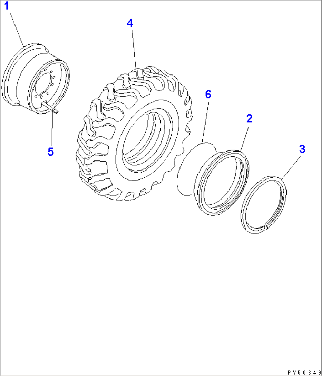 WHEEL AND TUBELESS TIRE