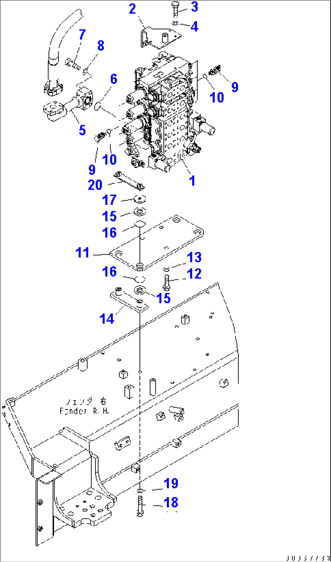 CONTROL VALVE (FOR VARIABLE MULTI RIPPER)(#20001-)