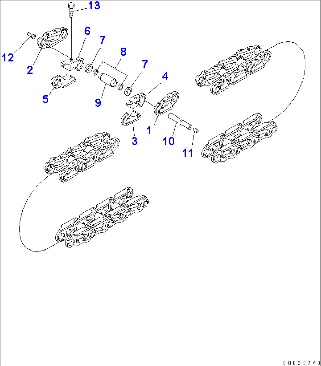 TRACK LINK (LUBRICATE TYPE) (FOR SINGLE GROUSER) (SUPPLY PARTS)(#4201-)