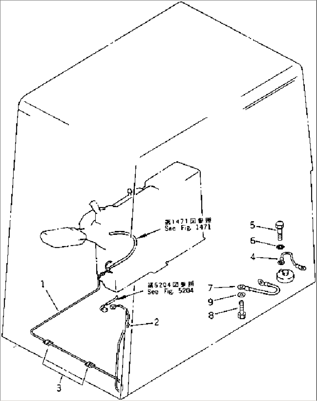 WIRING IN CAB (FOR WIPER MOTOR AND GROUND CONNECTION) (FOR WRIST CONTROL)(#35001-36613)