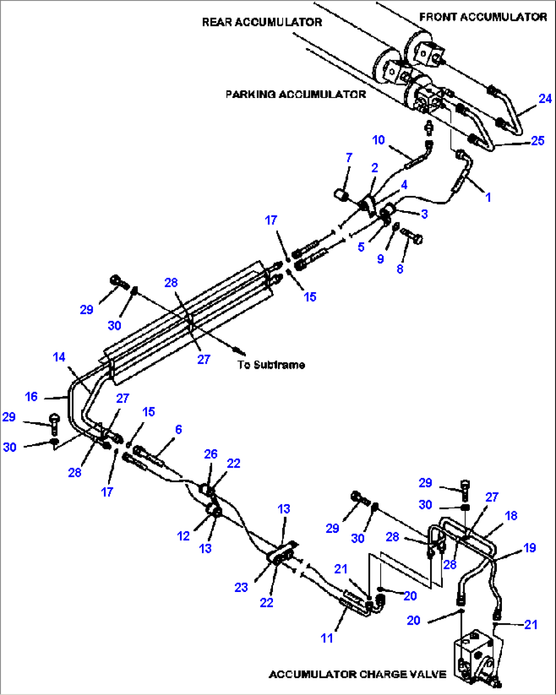 H3530-06A0 HYDRAULIC PIPING ACCUMULATOR TO CHARGE VALVE