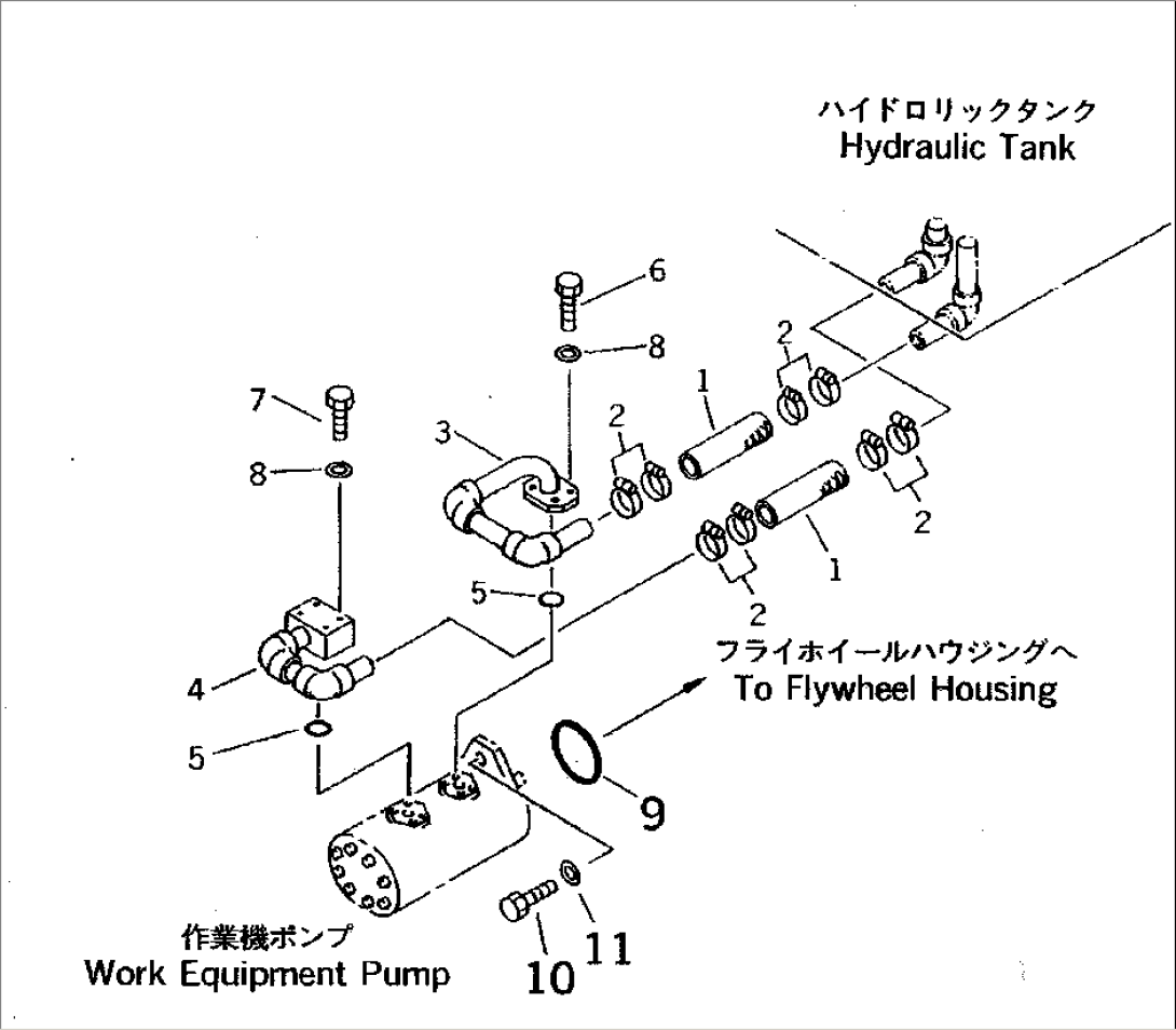 HYDRAULIC PIPING (TANK TO PUMP)(#11002-)