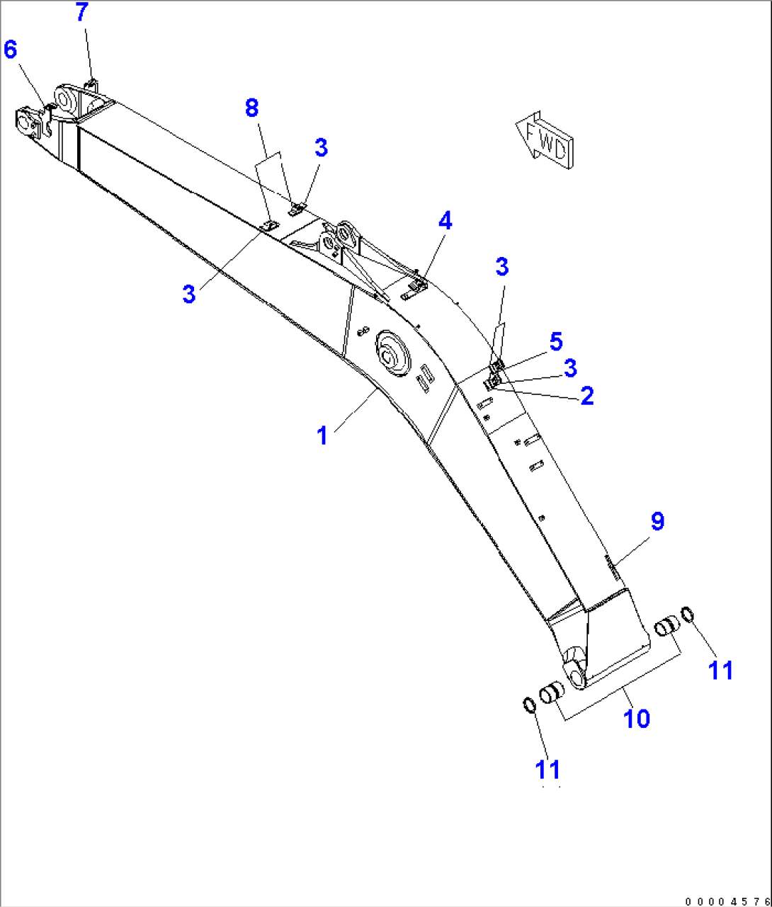 BOOM (5.7M) (FOR ADDITIONAL PIPING) (BLUE)(#21393-)
