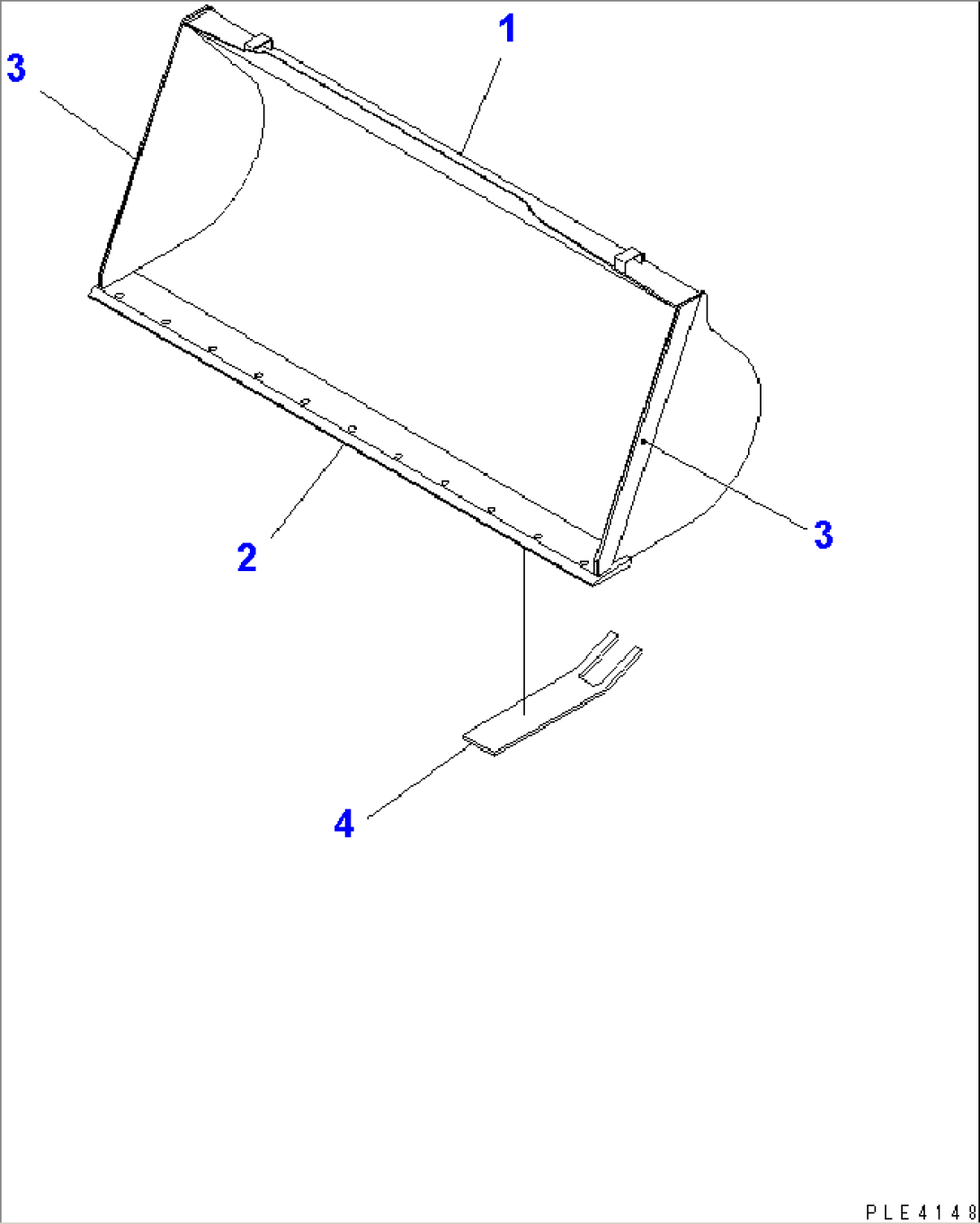 BUCKET¤ 0.8M3 (WITH B.O.C.¤ 0.9M3)