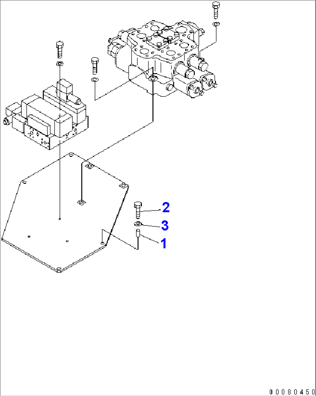 LOADER CONTROL VALVE (MAIN VALVE AND DECO VALVE MOUNTING PARTS)(#50042-)