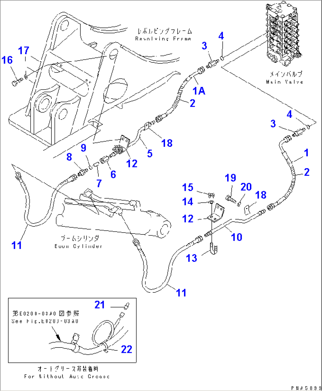BOOM DRIFT LINE (FOR TELESCOPIC ARM)(#45001-58000)