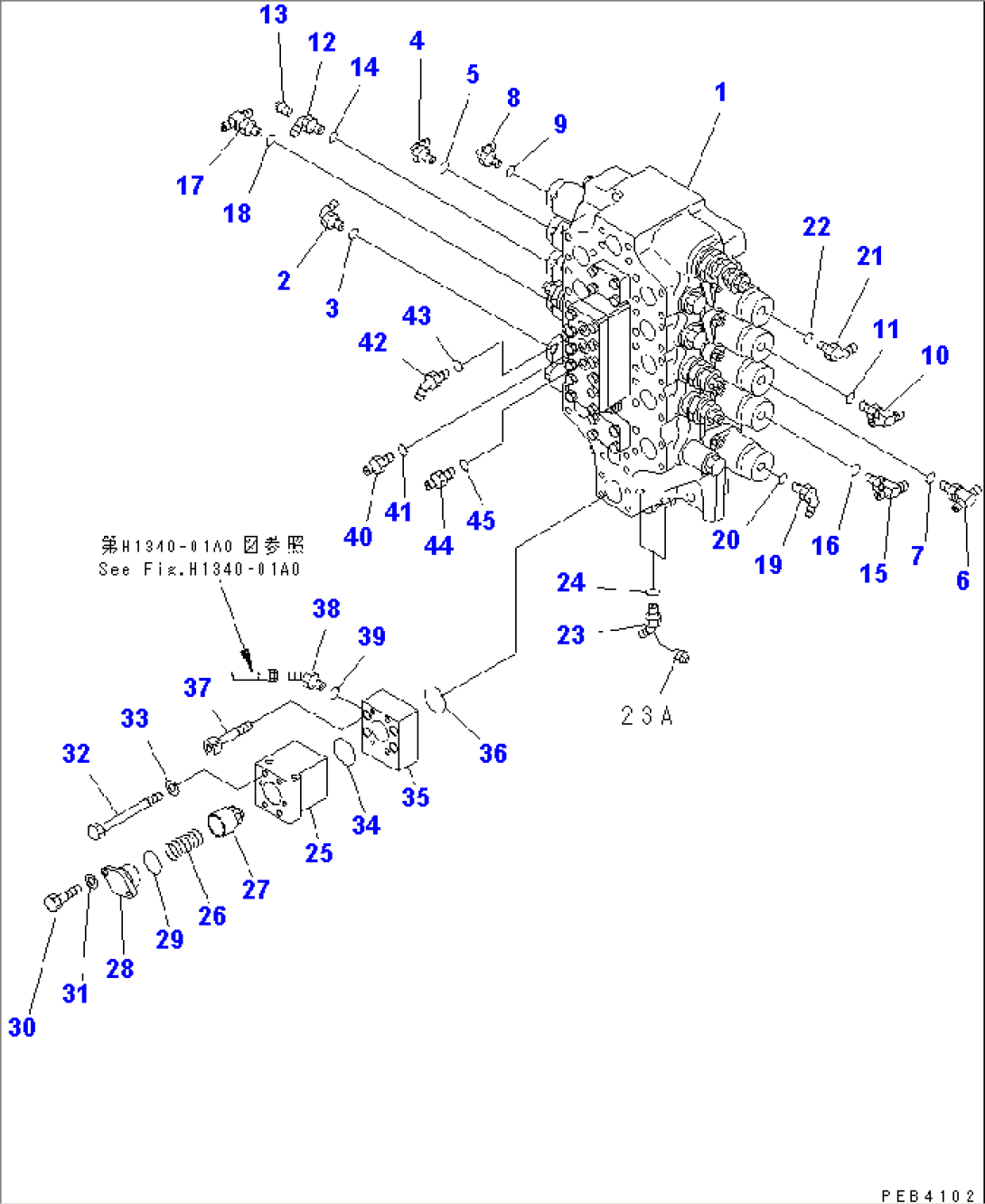 MAIN VALVE (5-SPOOL VALVE) (JOINT PARTS)(#K30001-K31999)