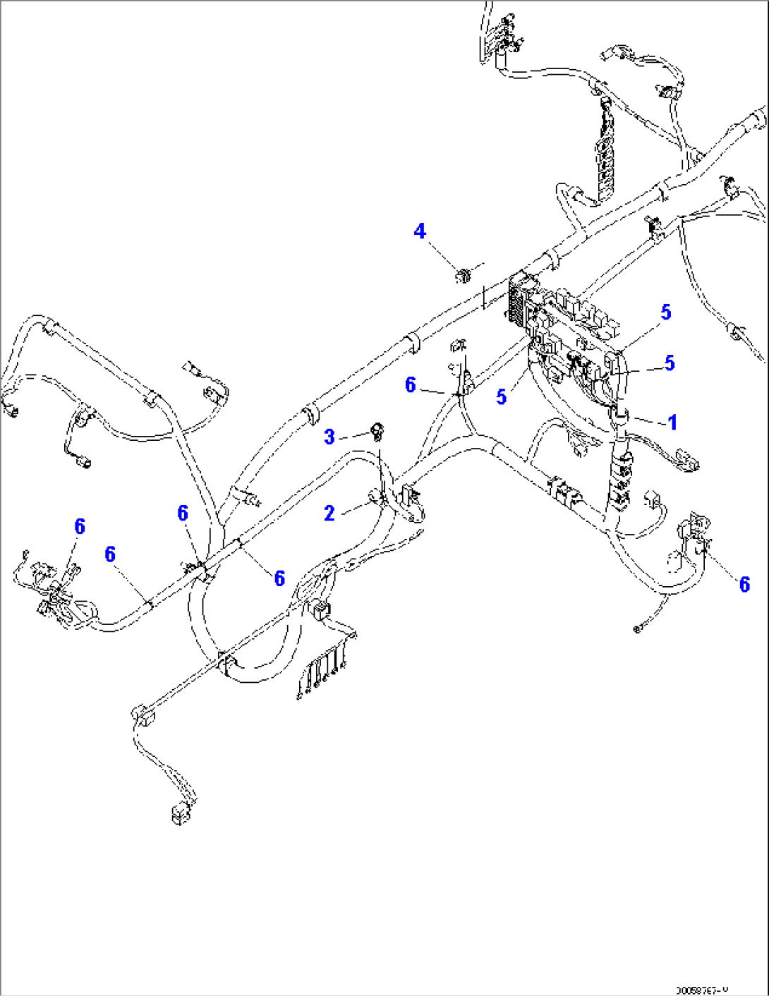 OPERATOR´S CAB (CAB IN PARTS) (MAIN HARNESS CLAMP)