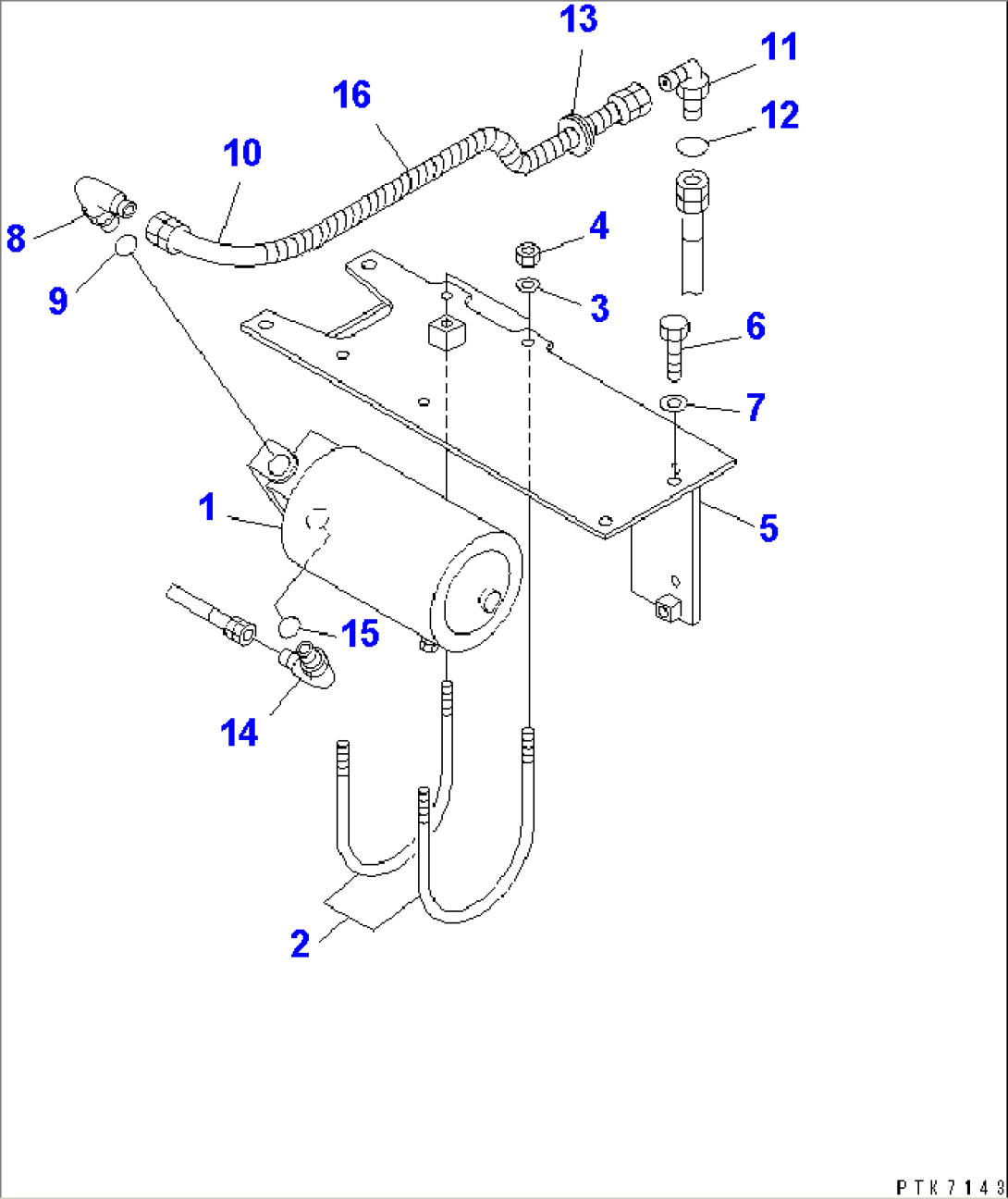 STEERING LINE¤ LOWER (MOTOR PUMP)(#1201-)