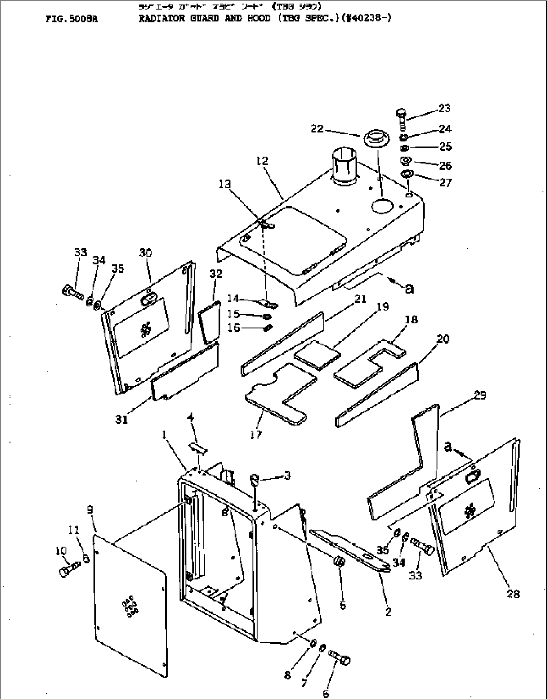 RADIATOR GUARD AND HOOD (TBG SPEC.)(#40238-)