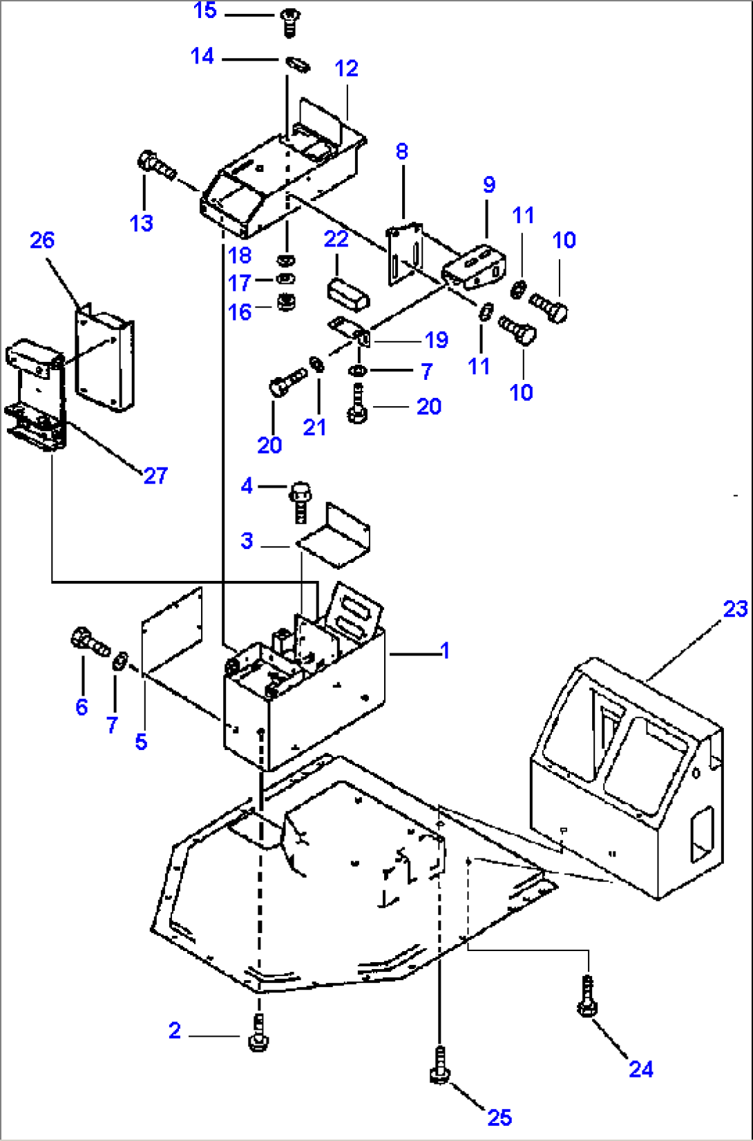 LEFT AND REAR CONSOLE BOXES FOR MACHINES WITH CAB