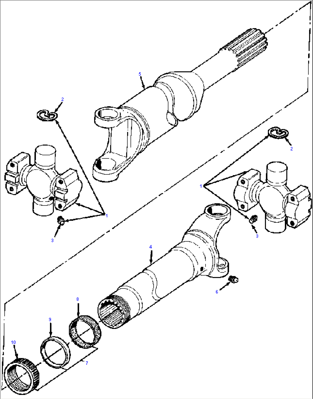 DRIVE SHAFT TRANSMISSION TO HANGER BEARING - DANA