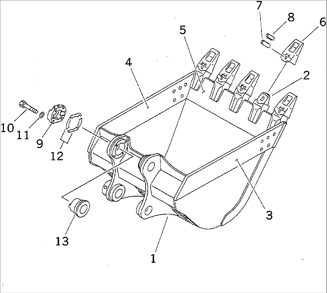 BUCKET¤ 1.2M3¤ 1340MM (VERTICAL PIN TYPE) (WITH ADJUSTING)(#30001-34267)