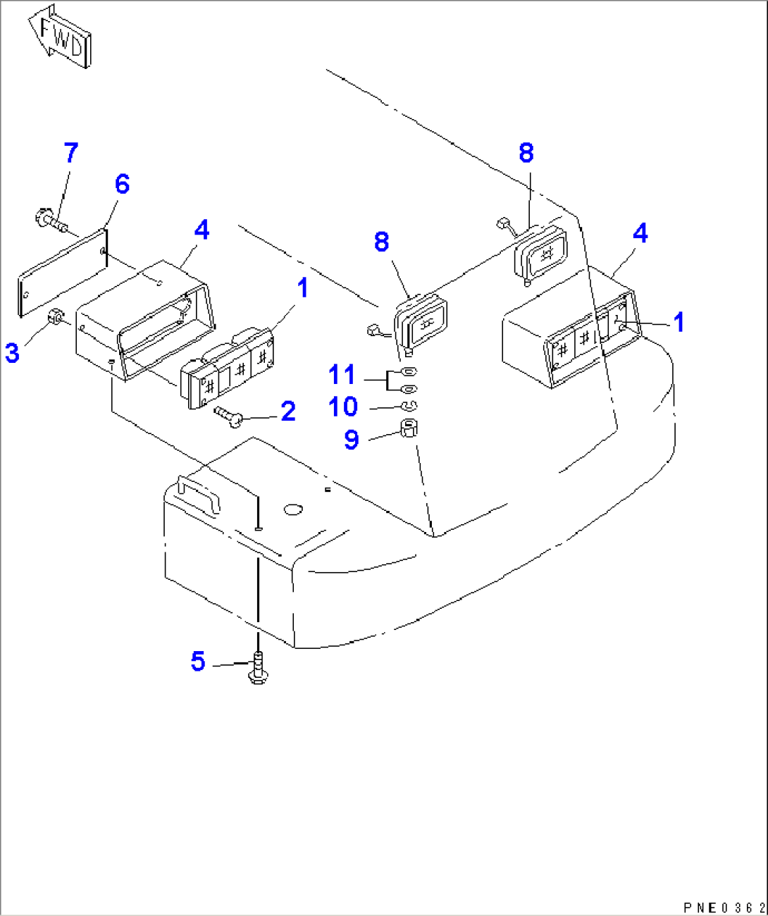 ELECTRICAL SYSTEM (REAR LAMP)(#50001-)