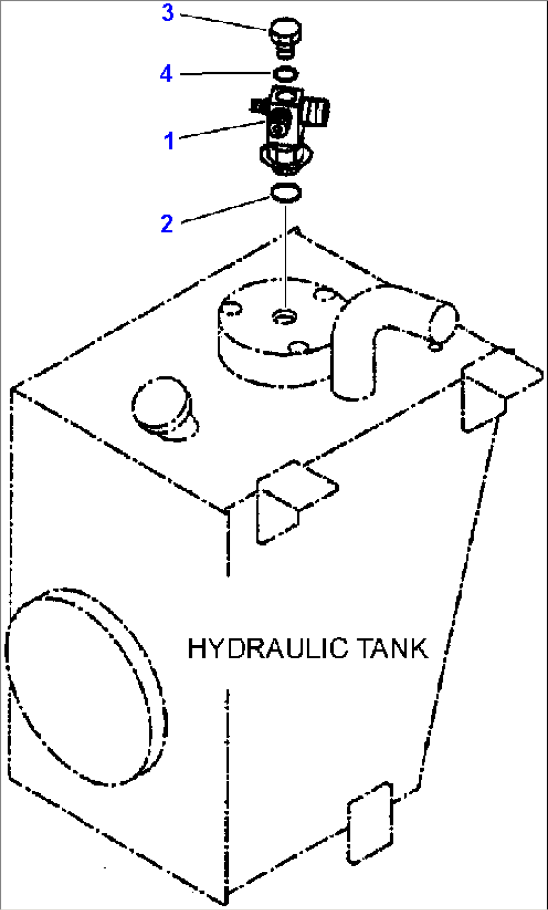 FIG. H0110-02A0 HYDRAULIC TANK - DRAIN LINE
