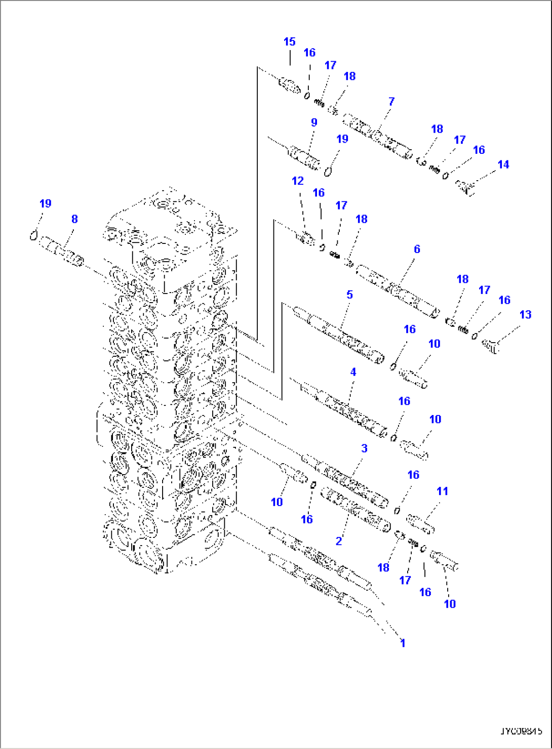 MAIN CONTROL VALVE, INNER PARTS (3/23)