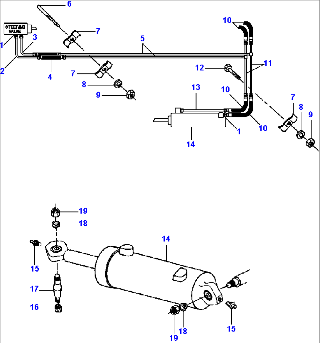 REAR STEERING HYDRAULIC LINES CLARK AXLE