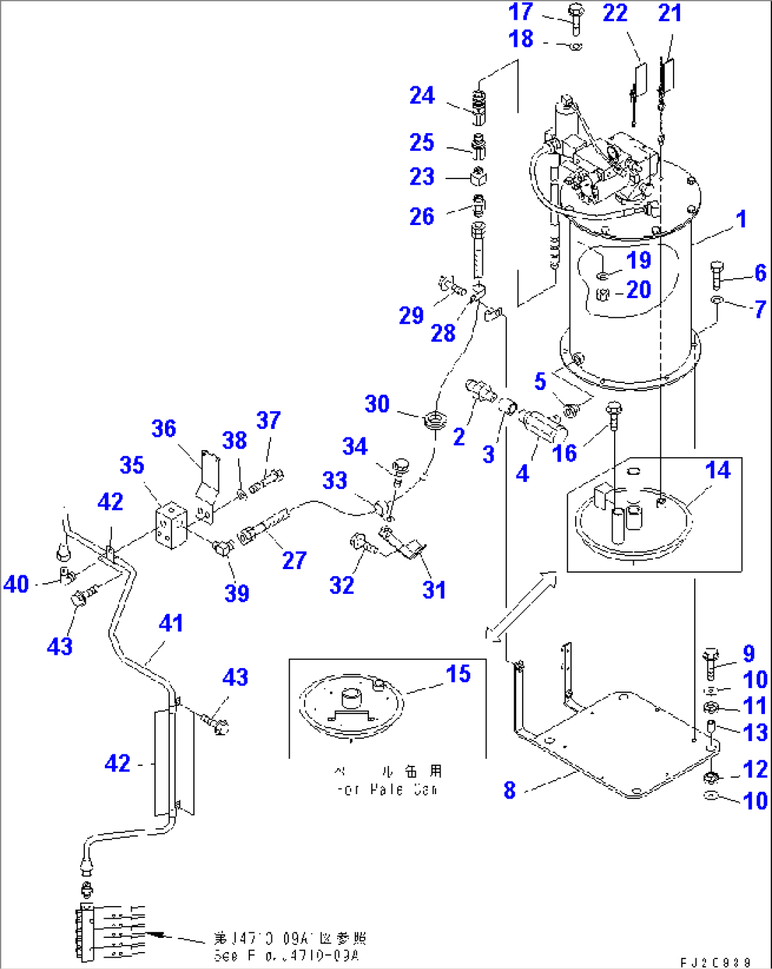 AUTO GREASE (GREASE PUMP AND REAR FRAME INJECTOR LINE) (WITH AUTO GREASE)(#50018-)