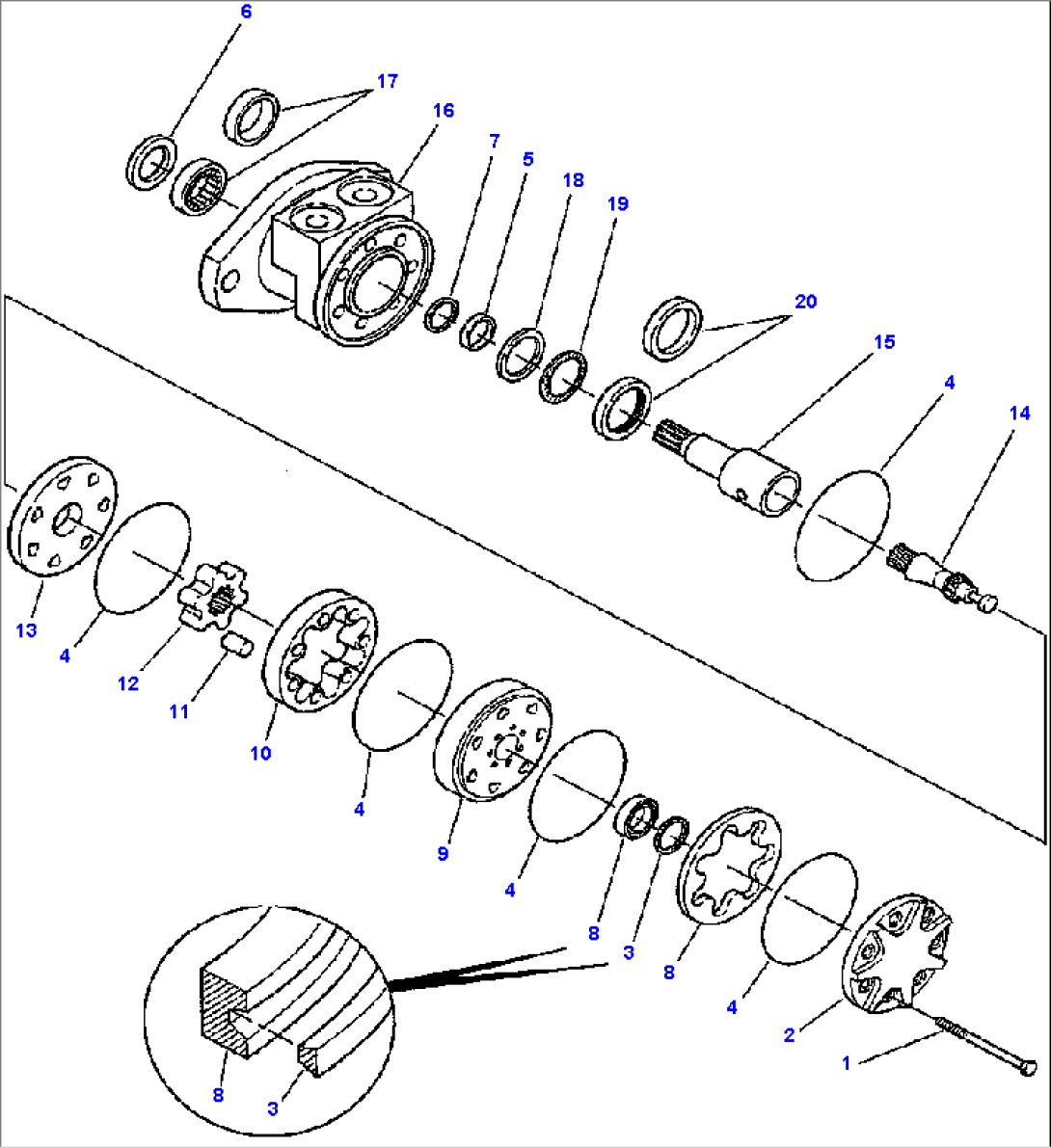 CIRCLE REVERSE MOTOR CIRCLES WITHOUT REPLACEABLE WEAR PADS