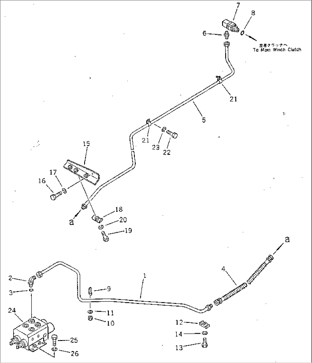 HYDRAULIC PIPING (SELECTOR VALVE TO WINCH SWIVEL JOINT) (EXCEPT JAPAN)