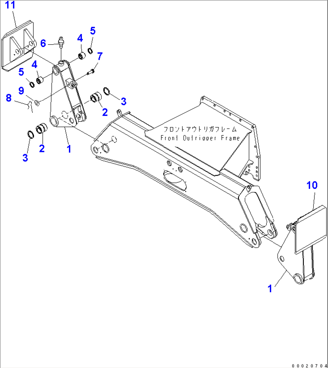 OUTRIGGER (LEGS AND FOOT) (FOR FRONT OUTRIGGER)