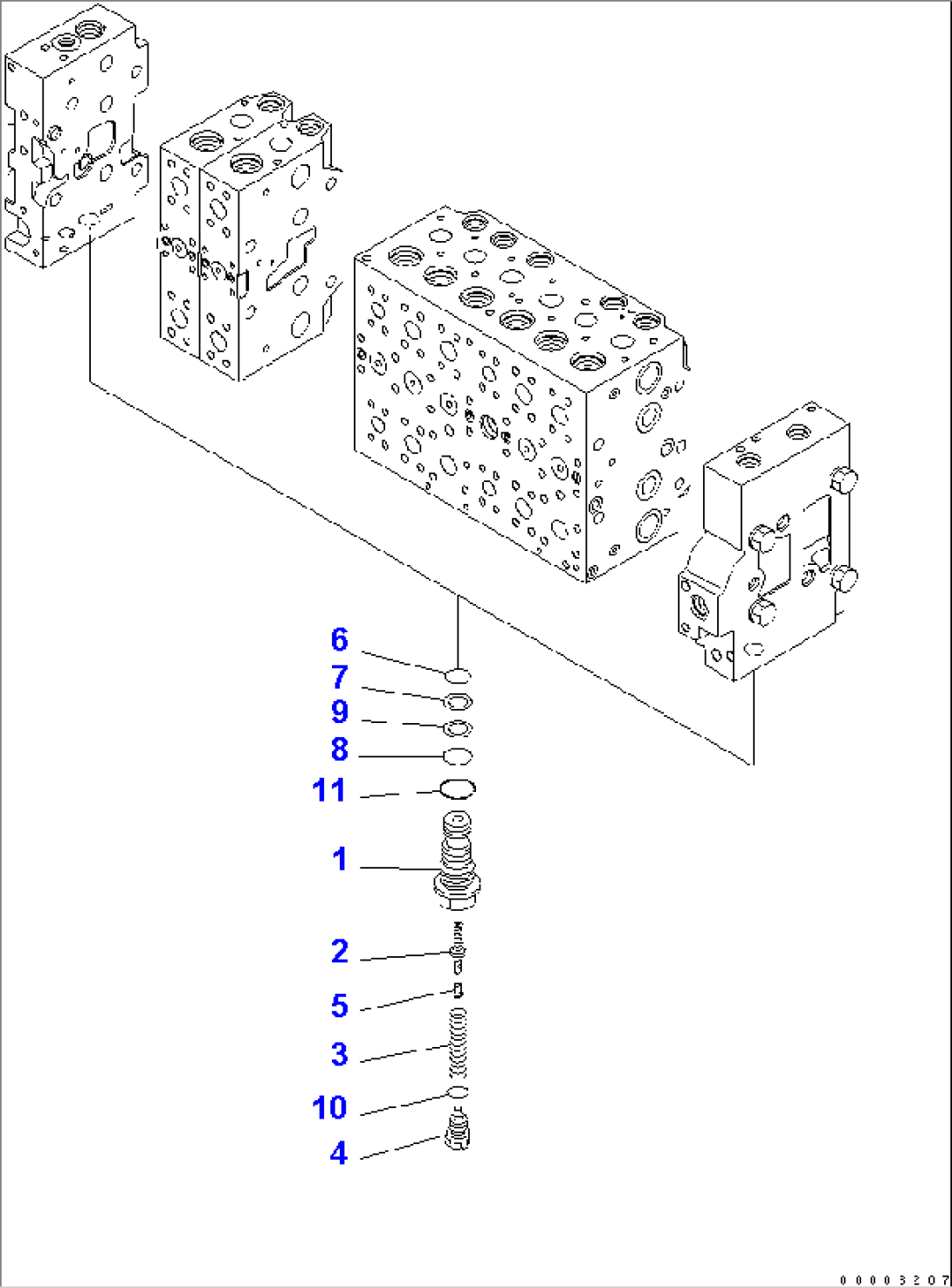 MAIN VALVE (8-SPOOL) (7/20) (FOR 1-PIECE BOOM)