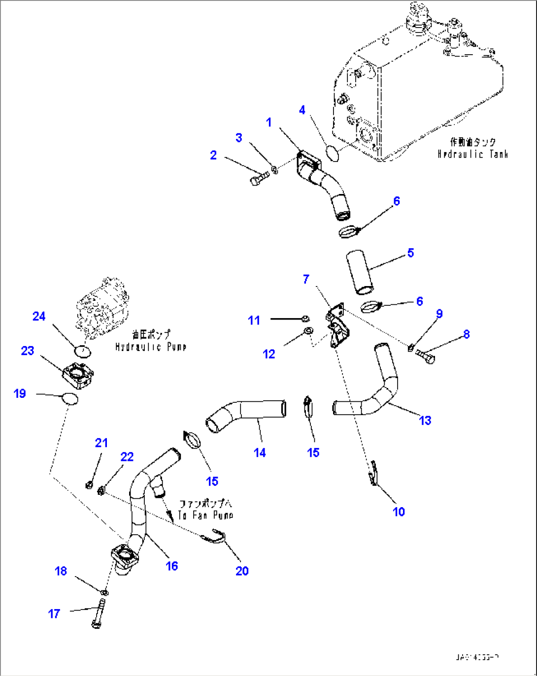 Hydraulic Pump Piping, Suction Piping (#10001-)