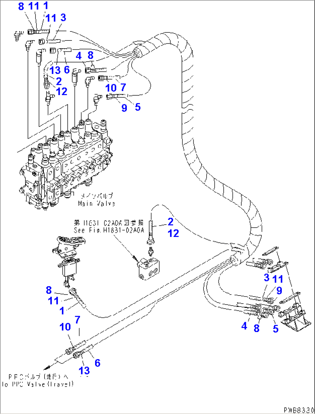 PPC MAIN LINE (VALVE PPC) (VALVE UPPER LINE) (1 ACTUATOR) (TUNNEL SPEC.)