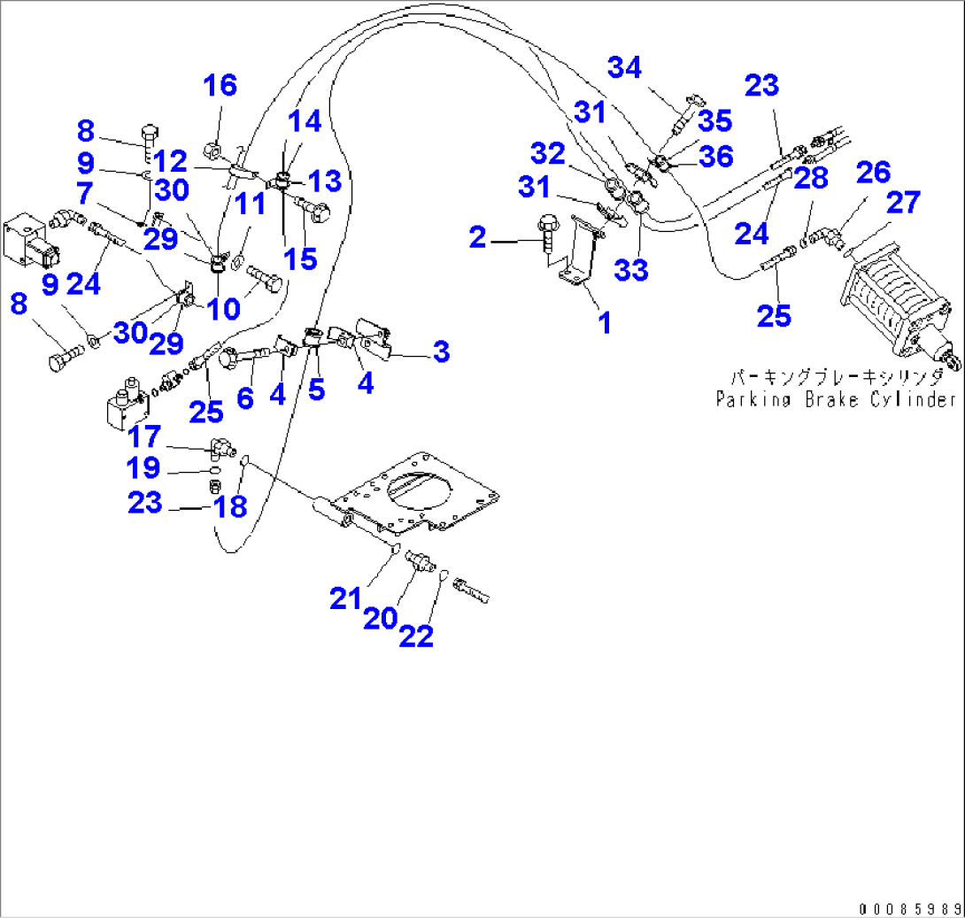 BRAKE PIPING (PARKING BRAKE CYLINDER LINE)(#7001-)