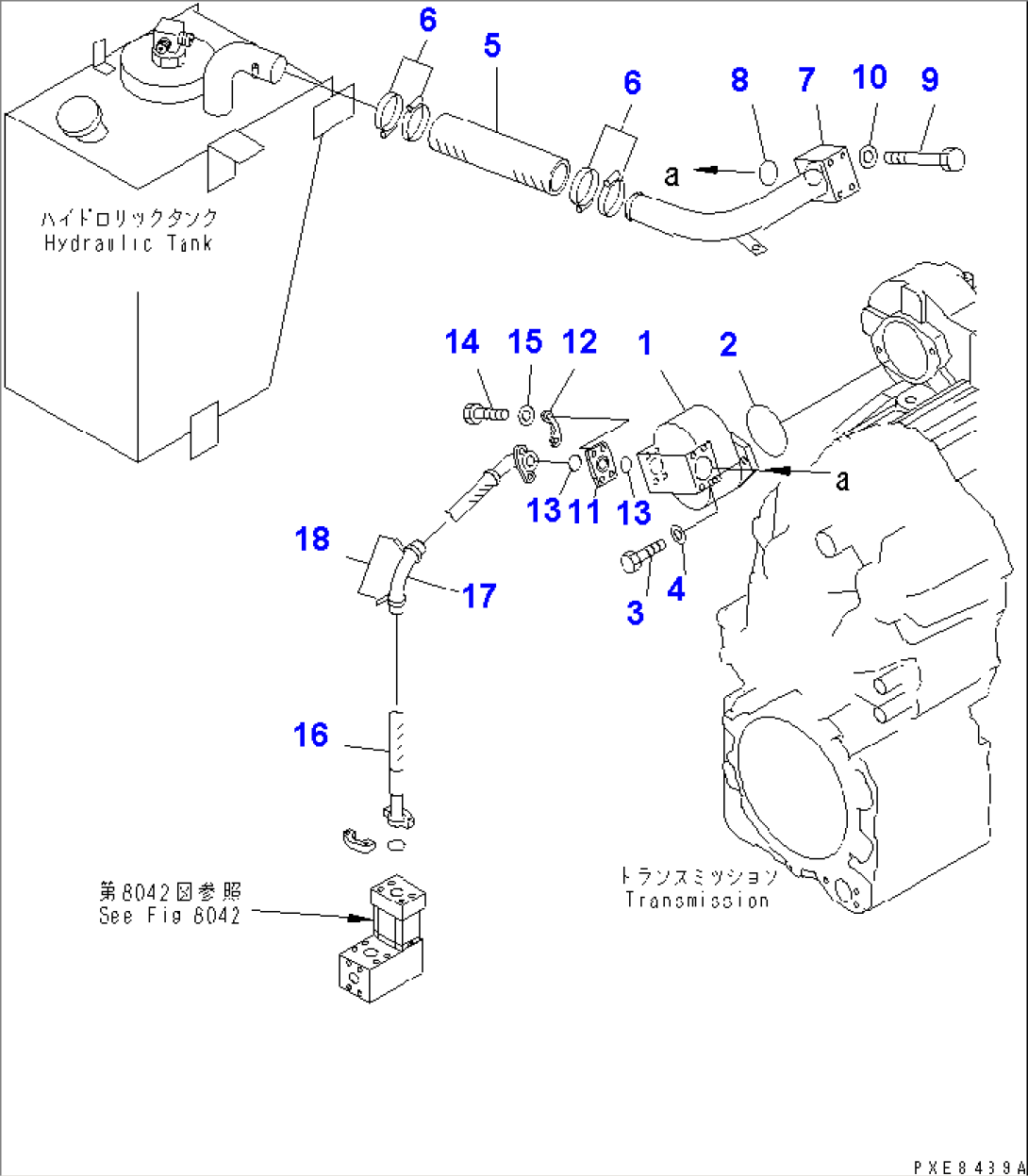 EMERGENCY STEERING (HYDRAULIC PUMP PIPING (1/2)) (FOR 4-SPEED TRM.)(#50001-)