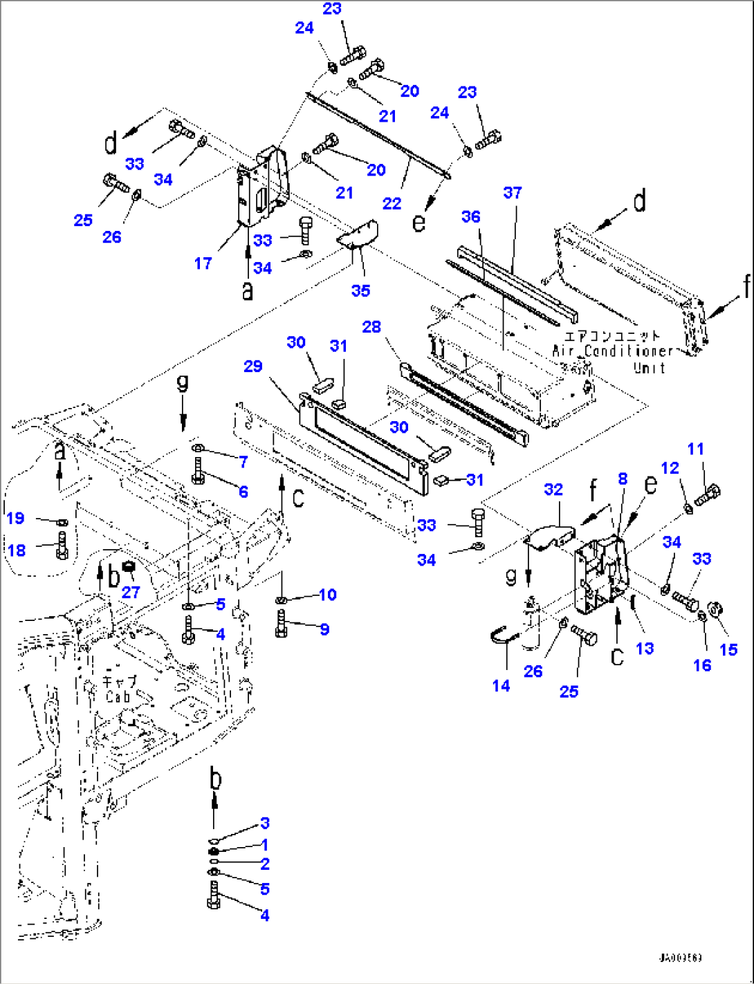 Cab, Air Conditioner Unit Mounting (#95001-)