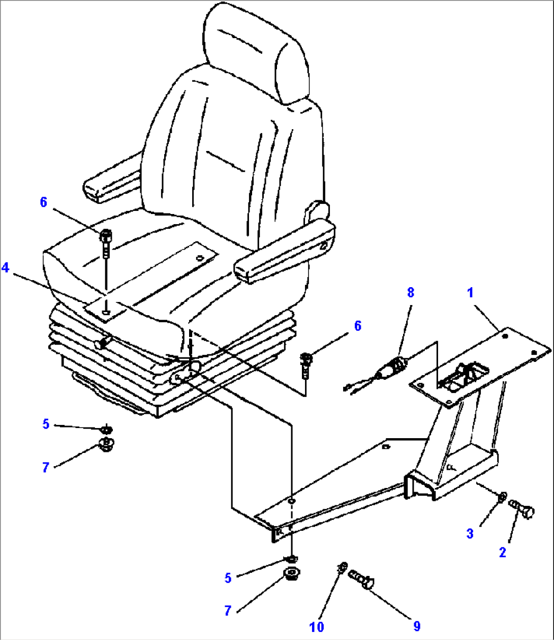 K0110-02A1 OPERATORS SEAT MOUNTING BRACKET FOR JOYSTICK STEERING