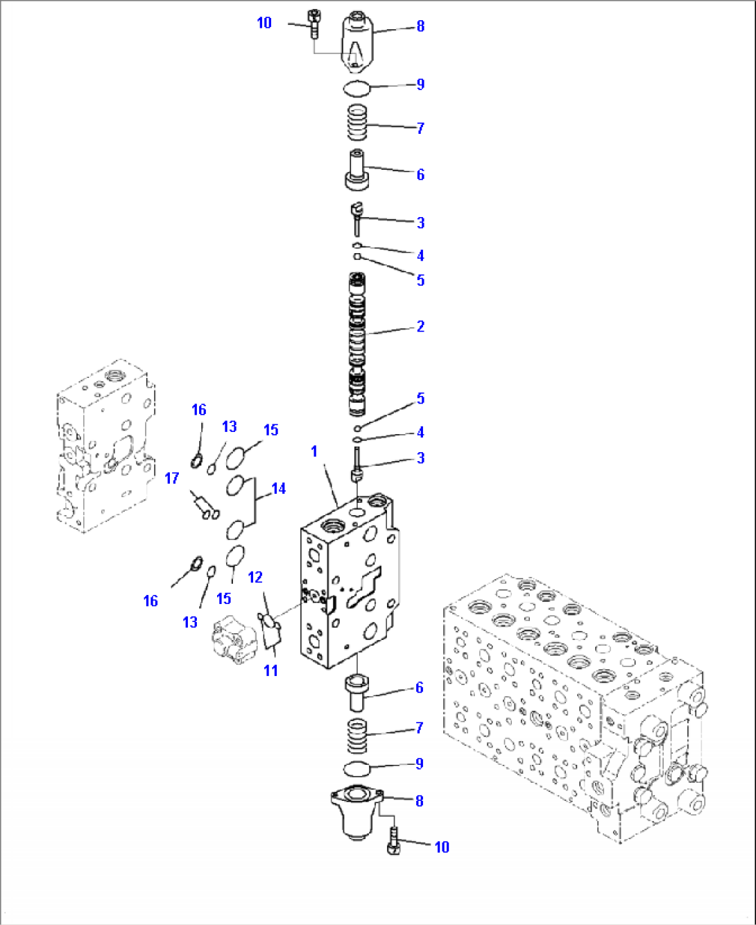 H0120-001017 MAIN CONTROL VALVE 1-SERVICE VALVE (17/20)