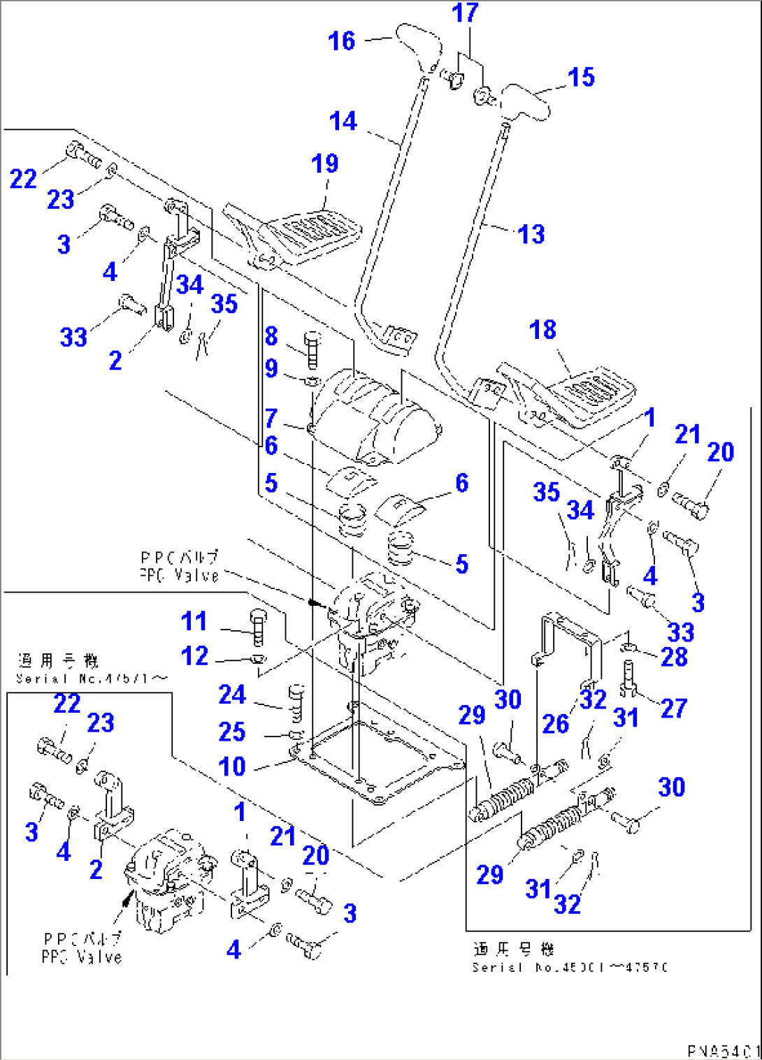 FLOOR (TRAVEL LEVER) (1 OR 2-ACTUATER ATTACHMENT)(#45001-56999)