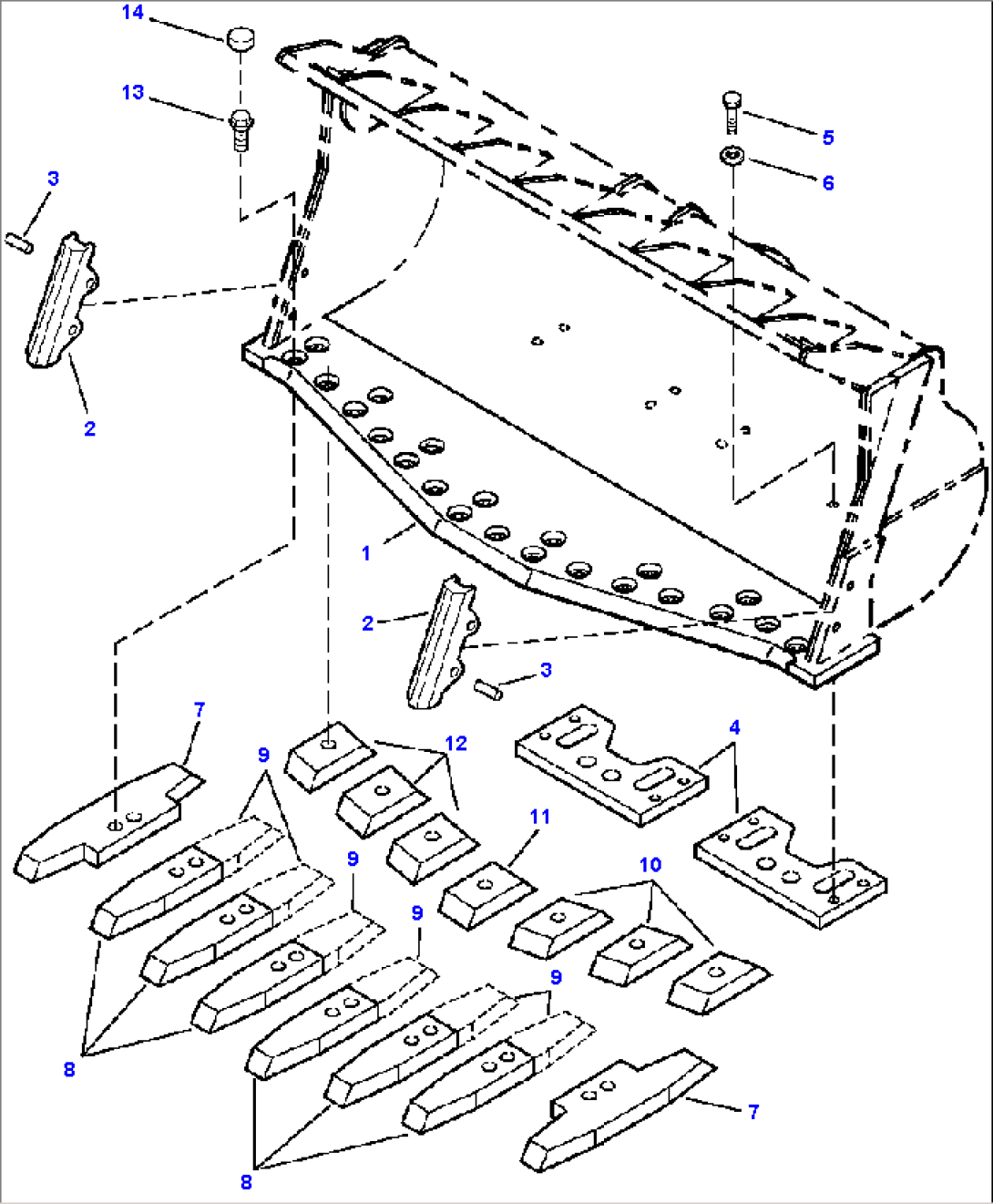 FIG. T4120-01A1 BUCKET ASSEMBLY WITH OPTIONS