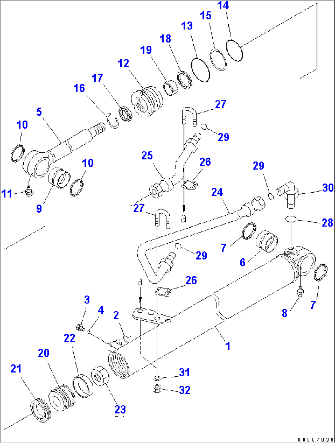 STEERING CYLINDER (INNER PARTS) (R.H.)(#70001-)