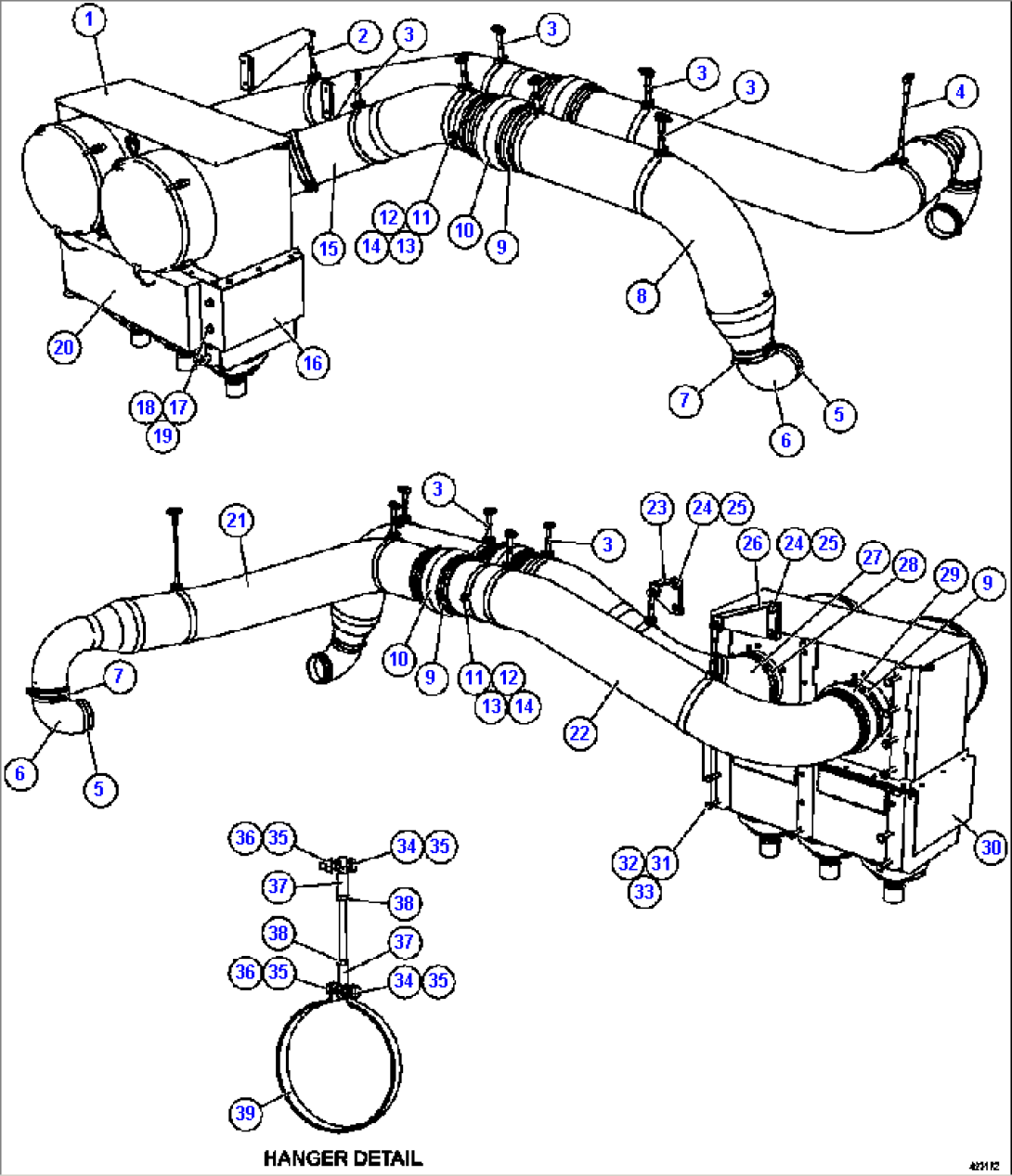 RH AIR CLEANER PIPING