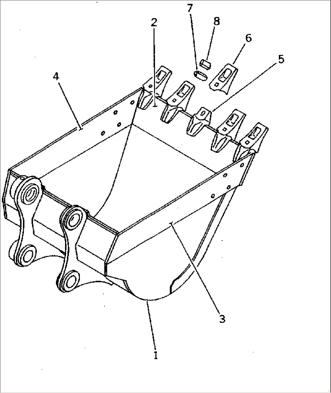 BUCKET 0.7M3¤ 1045MM (VERTICAL PIN TYPE) (WITHOUT ADJUSTING PLATE)(#45001-69157)