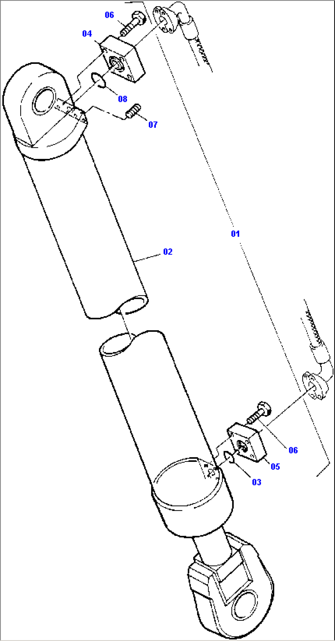 Basic Boom Cylinder with Joining Pieces