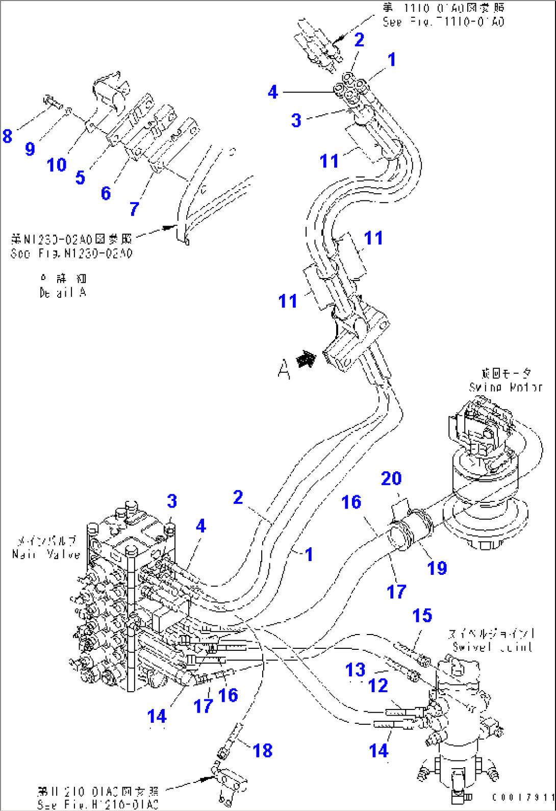 ARM AND BUCKET LINE (2/3) (FOR ARM CRANE AND MULTI PATTERN)
