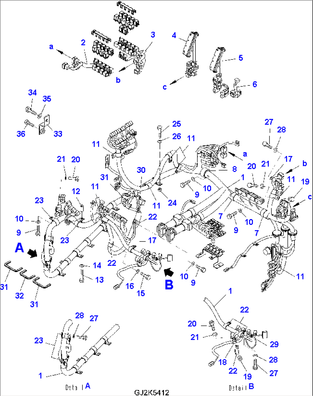 ROPS CAB (FLOOR HARNESS) (1/2)