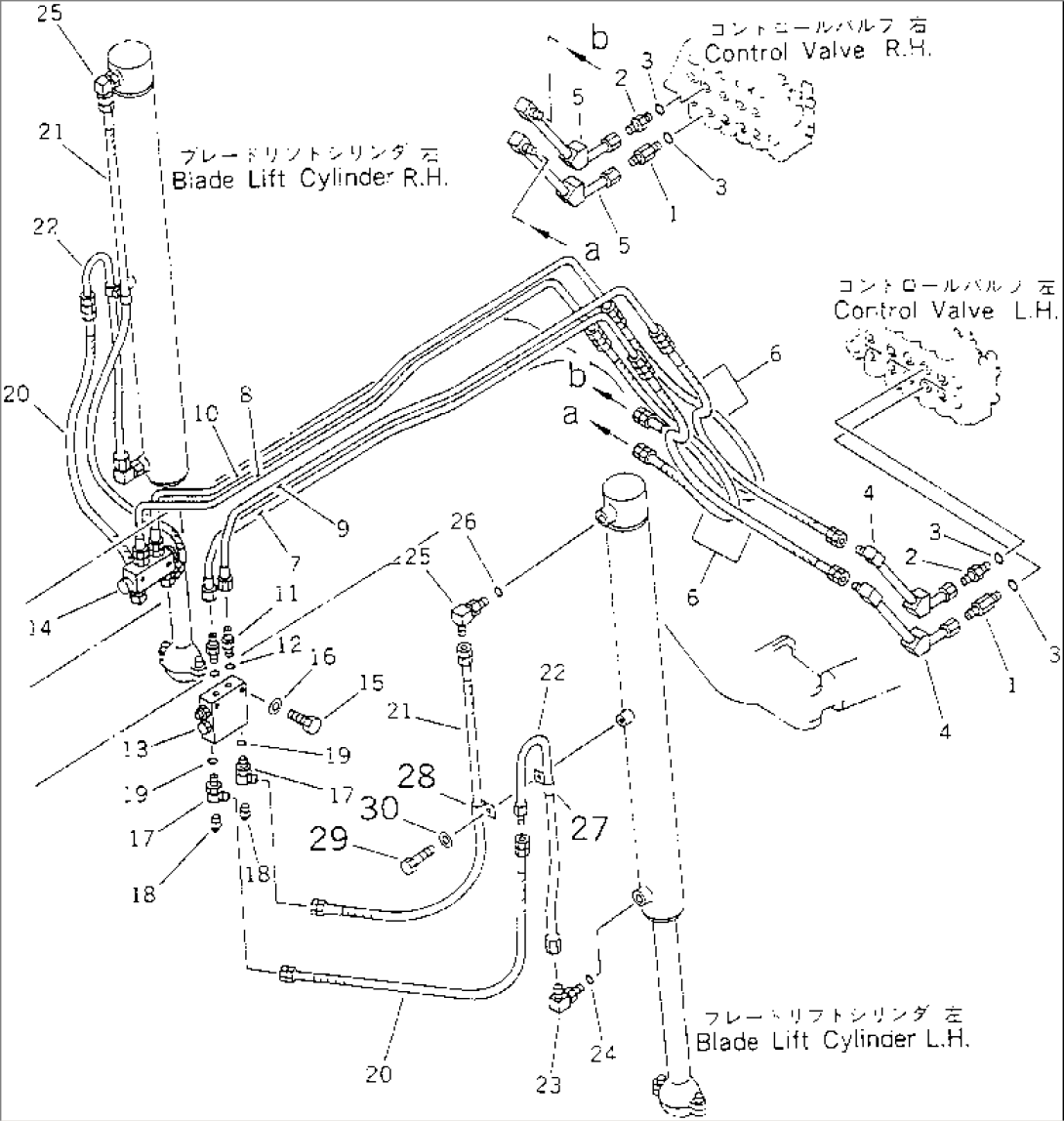 HYDRAULIC PIPING (BLADE LIFT CYLINDER LINE)(#60001-60044)