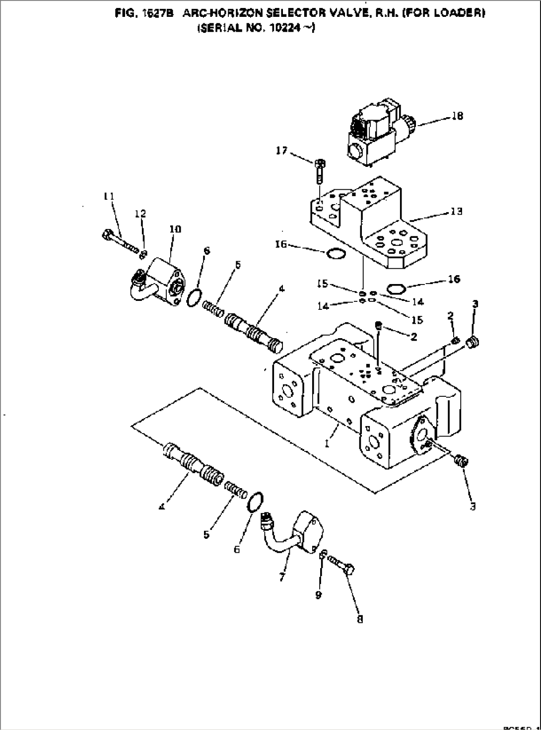 ARC-HORIZON SELECTOR VALVE¤ R.H. (FOR LOADER)(#10224-)
